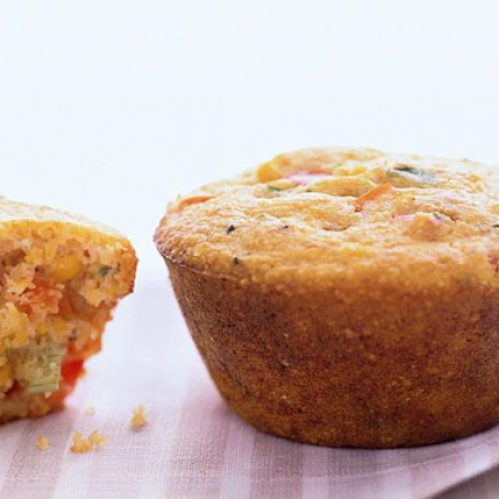 Red Pepper-Scallion Corn Muffin