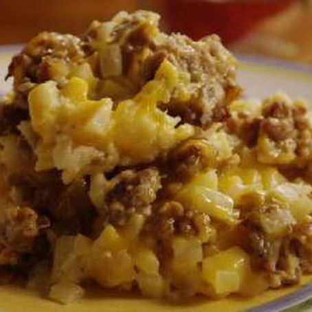 Hash brown and meatballs casserole