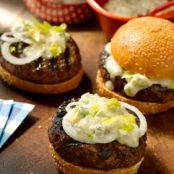 Hot Buffalo Burgers with Blue Cheese