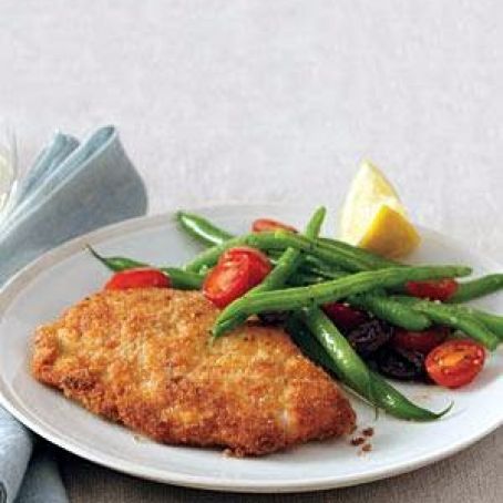 Crispy Turkey Cutlets With Green Bean Salad | Real Simple Recipes