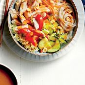 Chicken Noodle Bowl with Peanut-Ginger Sauce