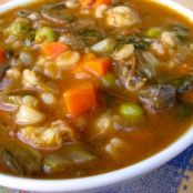 Healthy Vegetable Beef and Mushroom Barley Soup