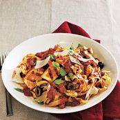 Chicken Puttanesca with Fettuccine