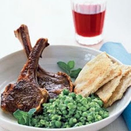 Spiced Lamb Chops & Smashed Peas