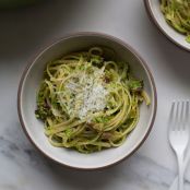 Spring Pea Pesto with Bacon and Leeks