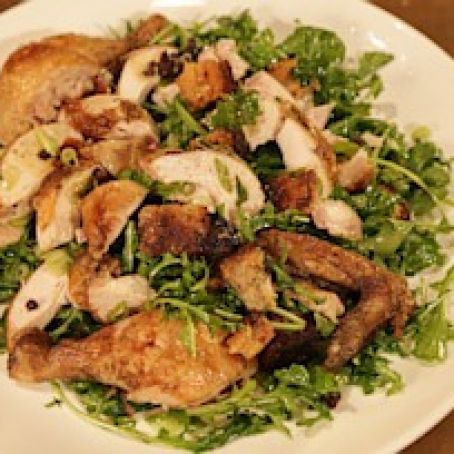 Roast Chicken with Bread & Arugula Salad