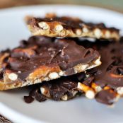 Salted Chocolate Toffee Pretzel Bark