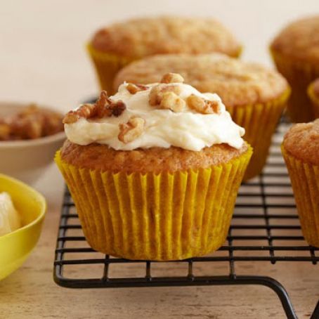 Banana Muffins with Mascarpone Cream Frosting