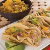 Chicken Tacos with Peach Salsa