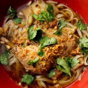 Chicken Legs with Noodles and Broth