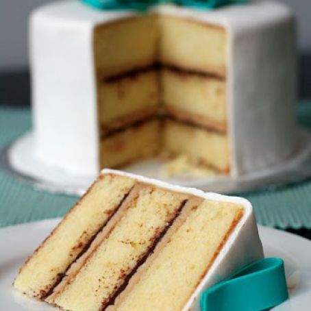 Vanilla Cake with Tiramisu Buttercream and Bittersweet Ganache Filling