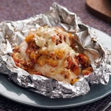 foil-pack bruschetta chicken bake