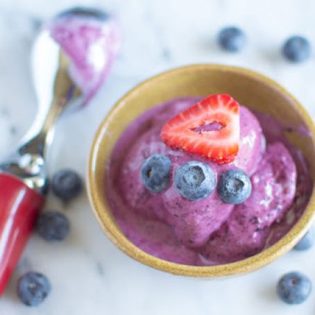 4-Ingredient Blueberry Frozen Yogurt