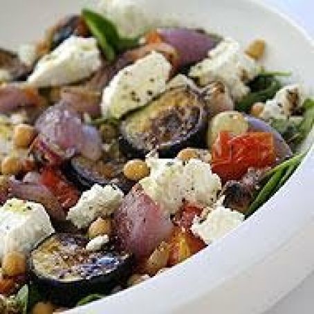 Roast vegetable and feta salad