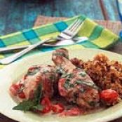 Basil Chicken With Tomato-Alfredo Sauce