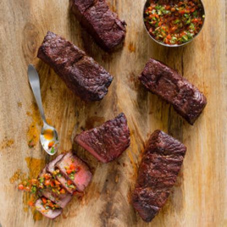 Grilled Boneless Short Ribs with Argentine Style Pepper Sauce