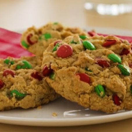 Chocolate-Peanut Butter-Oat Christmas Cookies