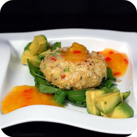 Crab Cakes with Mango-Avovado Salsa
