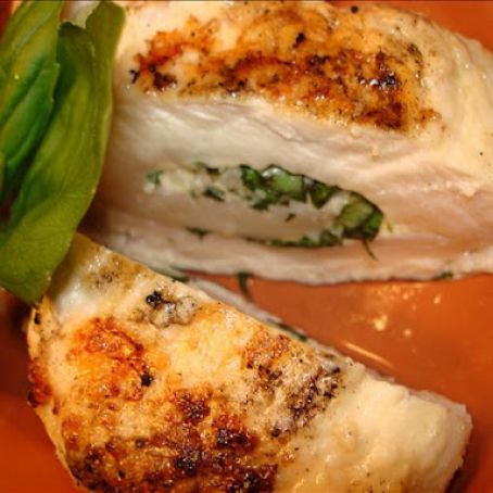 Grilled Basil-And-Garlic-Stuffed Chicken
