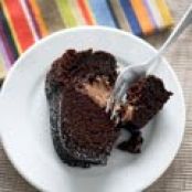 Dark Chocolate Red Wine Cake with Chocolate Cream Filling