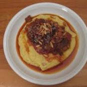 Eggplant Stew with Honey and Golden Raisin Polenta