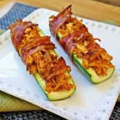 Bacon Wrapped Chicken Stuffed Zucchini