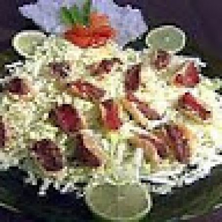 Ahi Tuna Taco Seared with Asian Slaw and Plum sauce