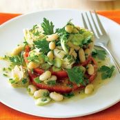 Tomato Bread-less Bruschetta with Tuna & Cannellini Salad 