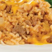 BBQ Cheeseburger and Rice Skillet