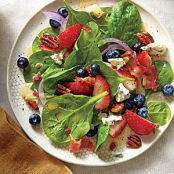 Spinach Salad with Honey Dressing and Honeyed Pecans