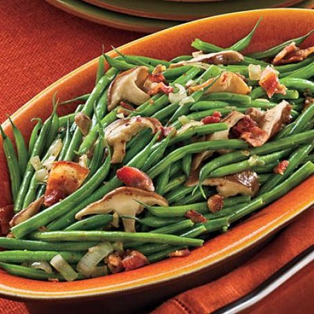 Green Beans With Mushrooms and Bacon
