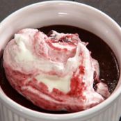 Chocolate Pots De Creme with Cherry Whip