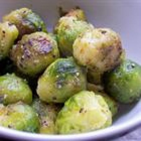 Brussel Sprouts roasted with Pomegranates & Vanilla Butter