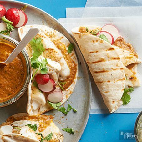 Fish Tacos with Roasted Tomato Salsa