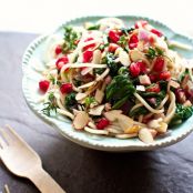 Pasta with Spinach, Pancetta and Pomegranate