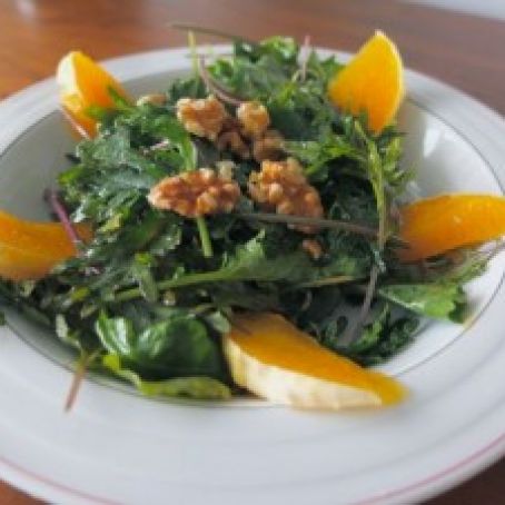 Orange Infused Walnut Kale Salad