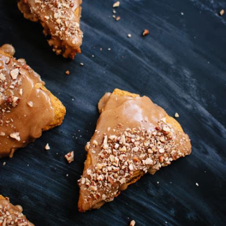 Pumpkin Pecan Scones with Maple Glaze