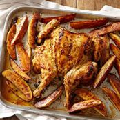 Butterflied Mustard Chicken with Potatoes & Kale