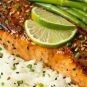 Honey Bourbon Glazed Salmon 