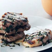 Pork Chops, Grilled with Garlic Lime sauce