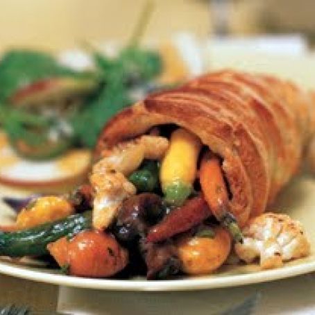 Roasted Vegetable Cornucopias