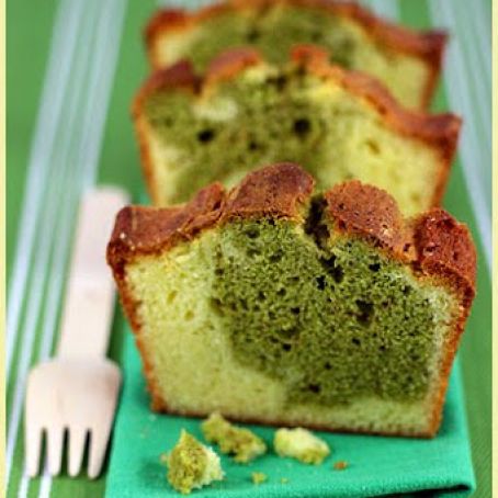 CAKE - White Chocolate and Matcha Tea Marbled Cake