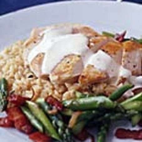 Lemon Cream Chicken with Champagne Risotto with Asparagus & Pancetta
