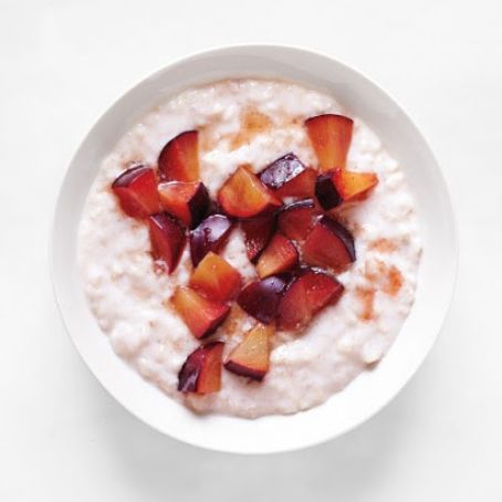 Chilled Plum-Oatmeal Pudding