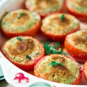 Basil-stuffed baked tomatoes