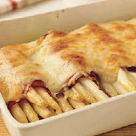 White Asparagus and Ham Gratin