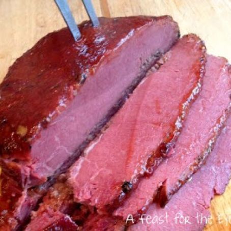 Roasted & Glazed Corned Beef Brisket with Quick Braised Cabbage