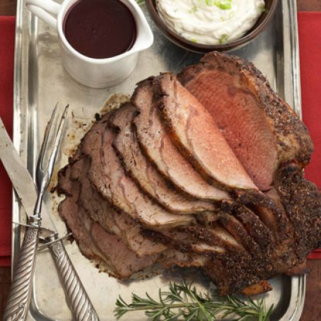 Herbed Prime Rib with Two Sauces