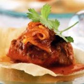 Papadum Chips with Butter Chicken and Mango Chutney