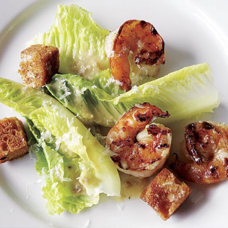 Caesar Salad with Lemon Pepper Shrimp